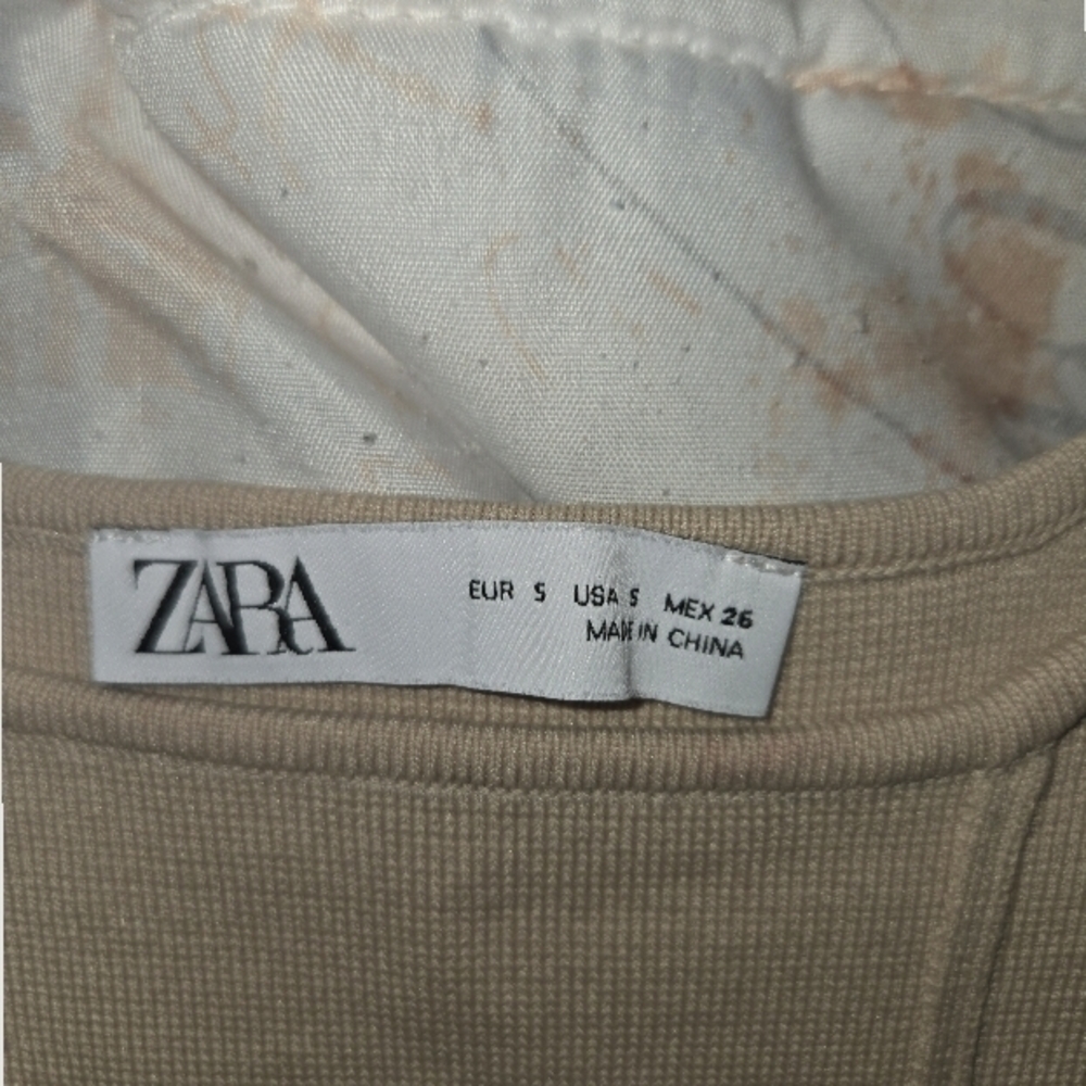 Zara Beige Ribbed Tank Top - Picture 4 of 4